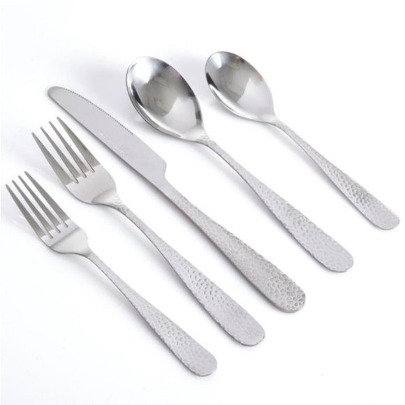 Gibson Home Hammered 46 Piece Textured Flatware Set - Serves 8 - Picture 5 of 6